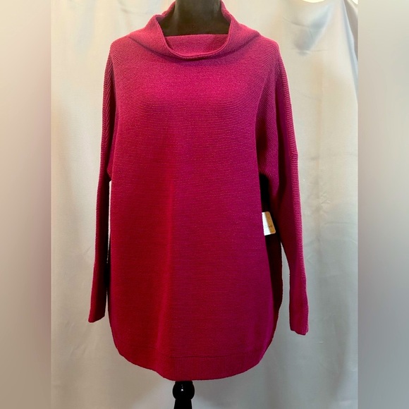 Free People Ottoman Slouchy Tunic, Pomegranate Wine, Size XS - Picture 2 of 6